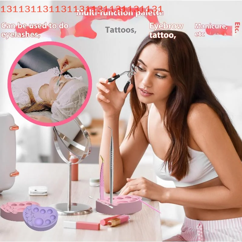 Tavolozza per manicure multifunzionale in silicone Superficie morbida per nail art Tavolozza per trucco durevole per miscelazione dei colori del tatuaggio delle ciglia