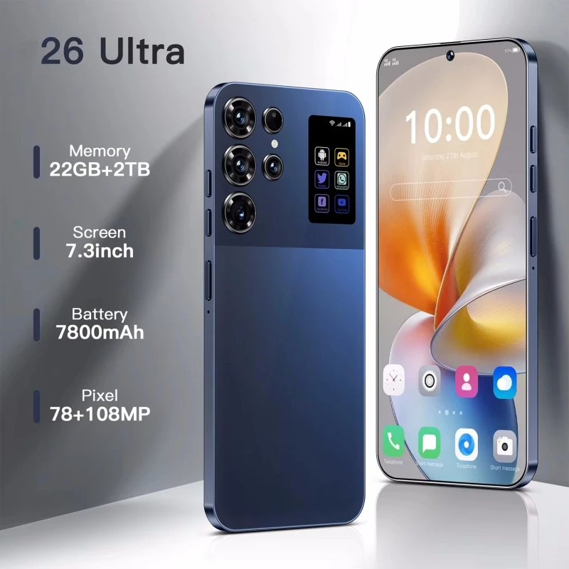 26 الترا النسخة العالمية الهاتف الذكي Snapdragon8 Gen3 16G + 1 تيرا بايت 7800mAh 78 + 108MP 4/5G شبكة هاتف أندرويد غير مقفول الأصلي