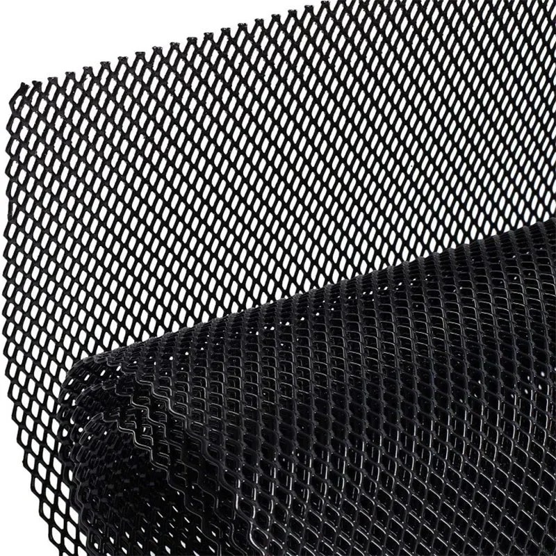 100x33cm Universal Aluminum Alloy Car Grill Mesh Auto Bumper Grille Cover Net Protector Hexagonal Diamond Seagull Black/Silver