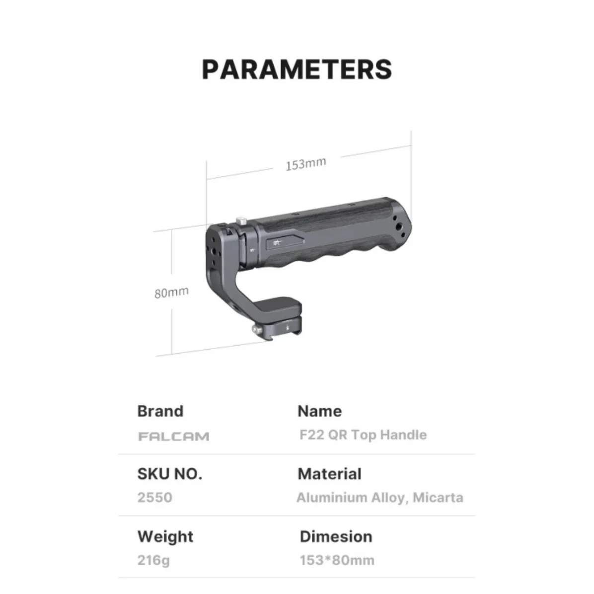 Falcam Camera Cage Quick Release Top Handle Grip Multiple 1/4