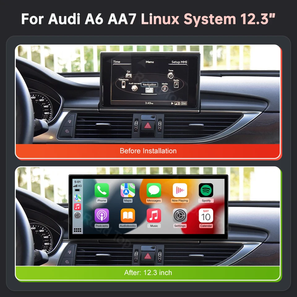 Wireless CarPlay Car Multimedia Display For Audi A6 A7 2016-2018