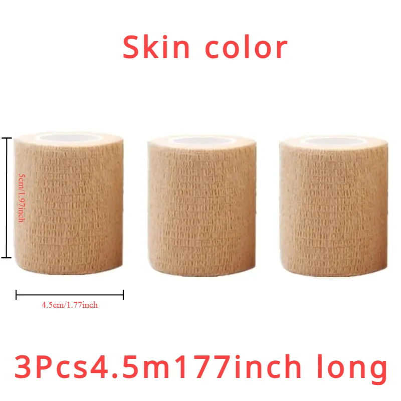 3pcs Disposable Self Adhesive Elastic Bandage 5cm*4.5m for Handle Tube Tightening Tattoo Accessories Gauze Tape First Aid Tool