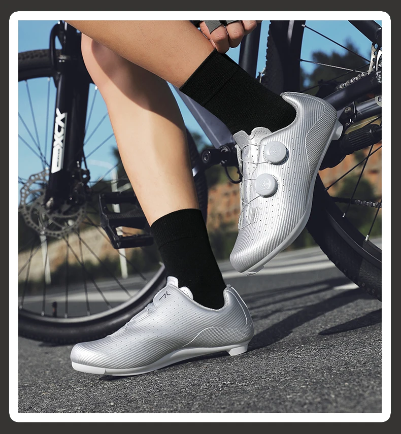 MTB Fahrradschuhe Herren 37-48 # Neue A7 Speed Radfahren Sneaker Cleat Pedal Frauen Flache Outdoor Rennrad Schuhe Selbstsichernde Weiß – Detail 8