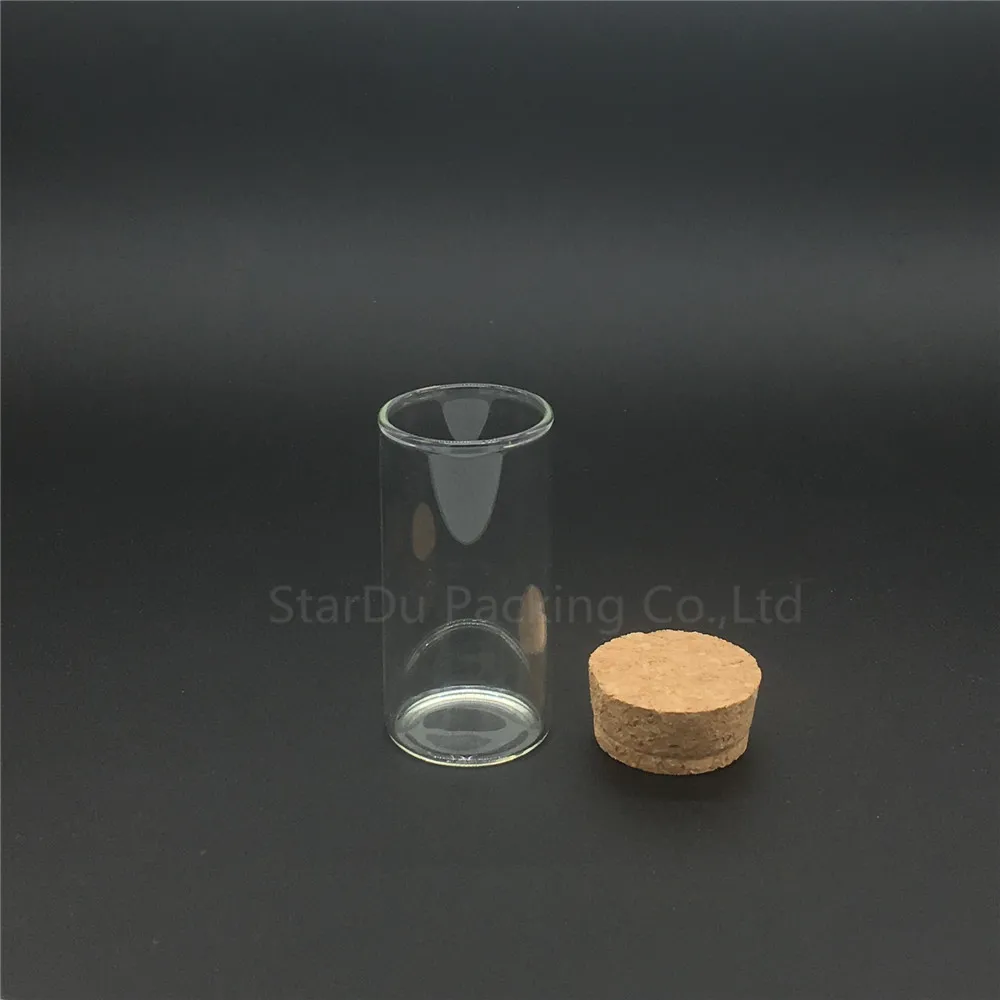 High-quality 200pcs 30*60mm 25ml Wishing Glass Bottle With Cork ,25cc Glass Vials Display Bottles Wholesale Cork Bottle