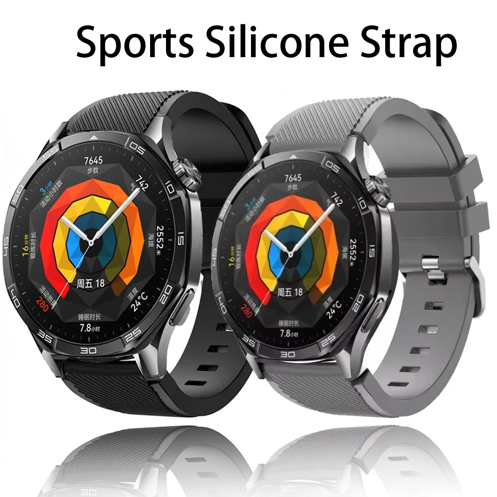 22mm Silicone Strap for Samsung Watch 3/Gear S3 Frontier/Huawei Watch GT5/GT4 46mm Comfortable Band for Amazfit GTR/Stratos Belt
