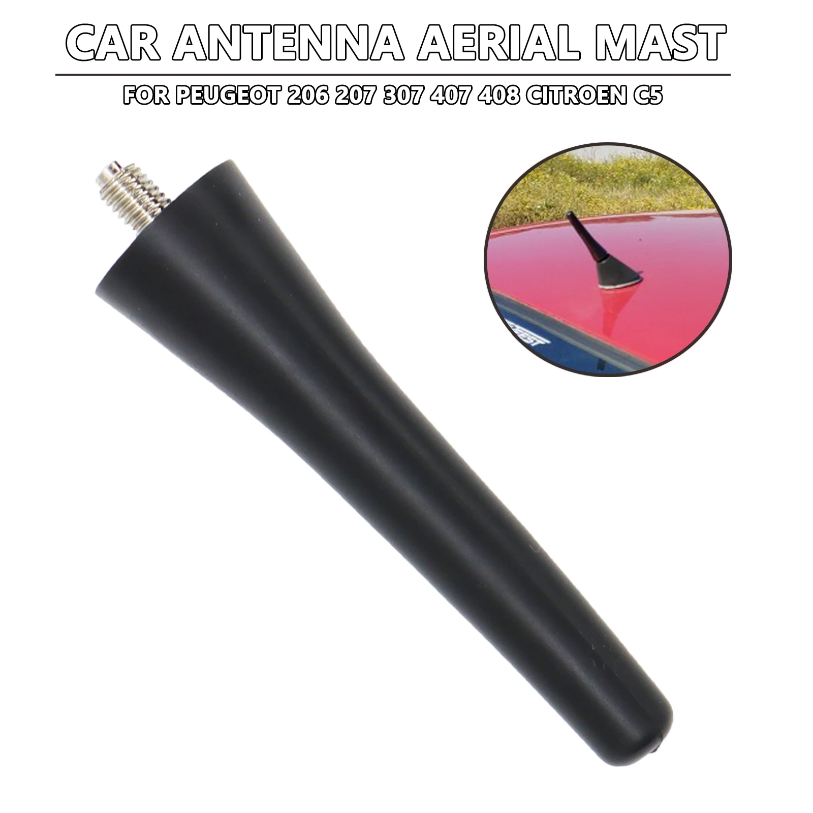 New Car Short Aerial Antenna Mast Whip AM/FM For Peugeot 206 207 307 408 Car Antenna 6561N3 For Citroen C5 Auto Accessories