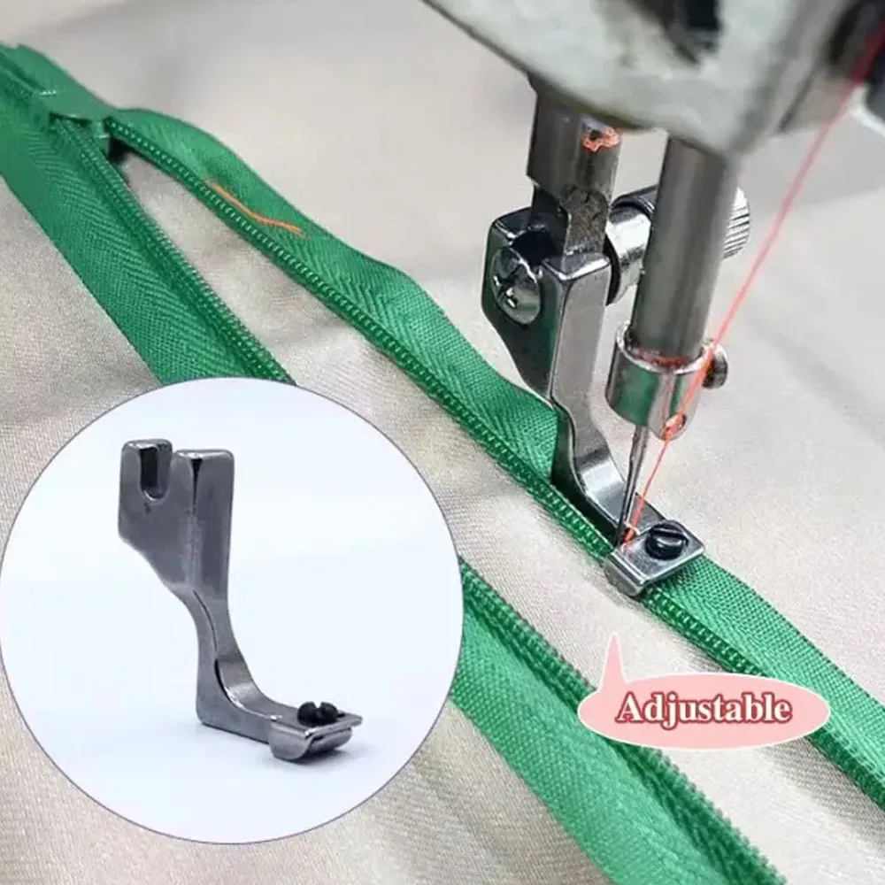 Sewing Tools Adjustable Invisible Zipper Guide Presser Foot for Industrial Sewing Machine Lockstitch Industrial Sewing Accessor