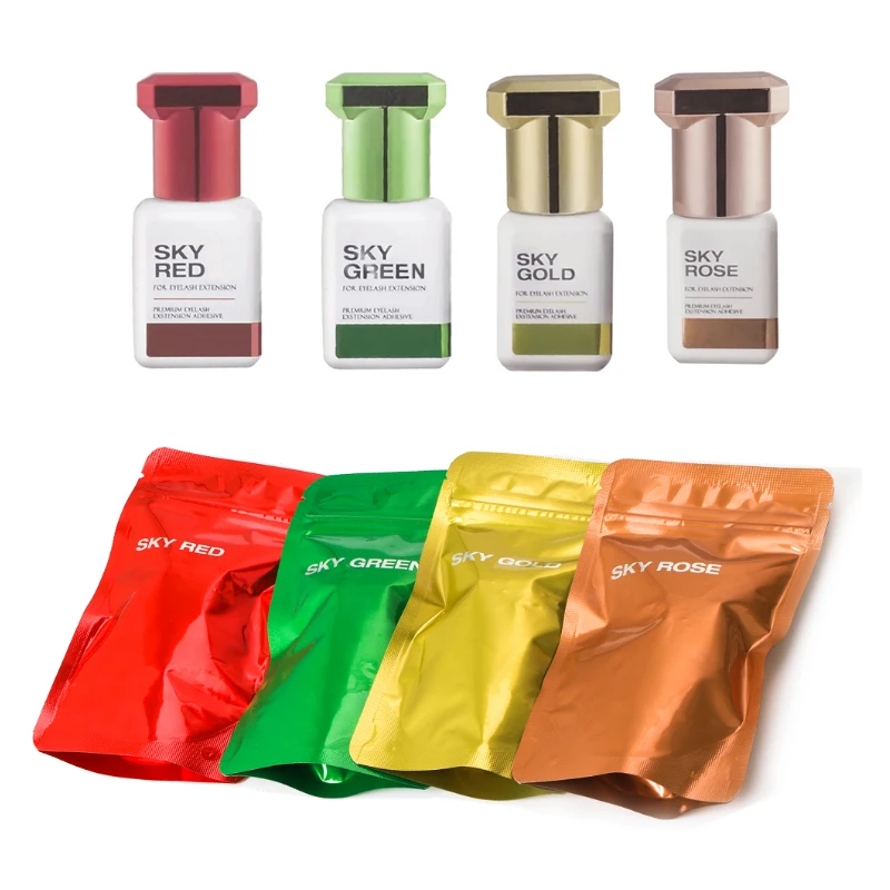 1本入り SKY ローズグルー レッドゴールドグリーン つけまつげエクステ 速乾 韓国製 つけまつげ用接着剤 5ml メイク道具