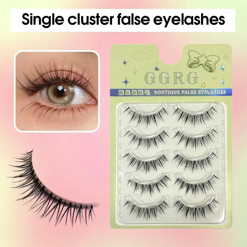 Tiras completas, pestañas postizas de racimo esponjoso, aspecto Natural, tallo fino transparente, pestañas postizas, extensión de pestañas Manga, maquillaje