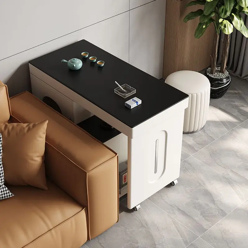 Retractable rotating balcony tea table and chairs, combined with modern simple small apartment tea table