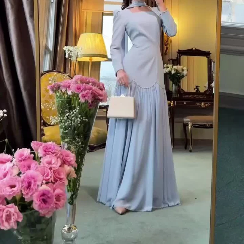 

Long Party Dress Women Dresses Diamonds Elegant Y2k Streetwear A Line Long Sleeve Square Collar Loose Maxi Vestidos Summer