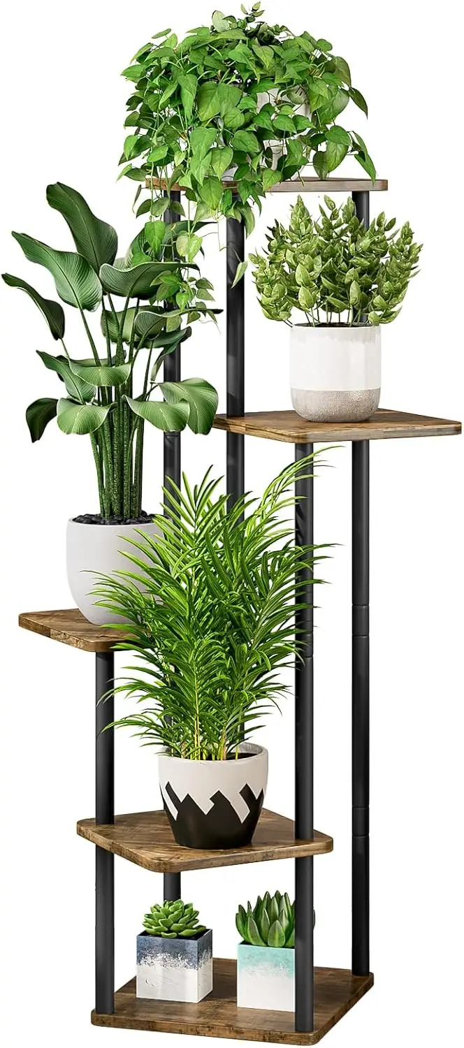

Plant Stand 5 Tier Indoor Metal Flower Shelf for Multiple Plants Corner Tall Flower Holders for Patio Garden Living Room Balcony