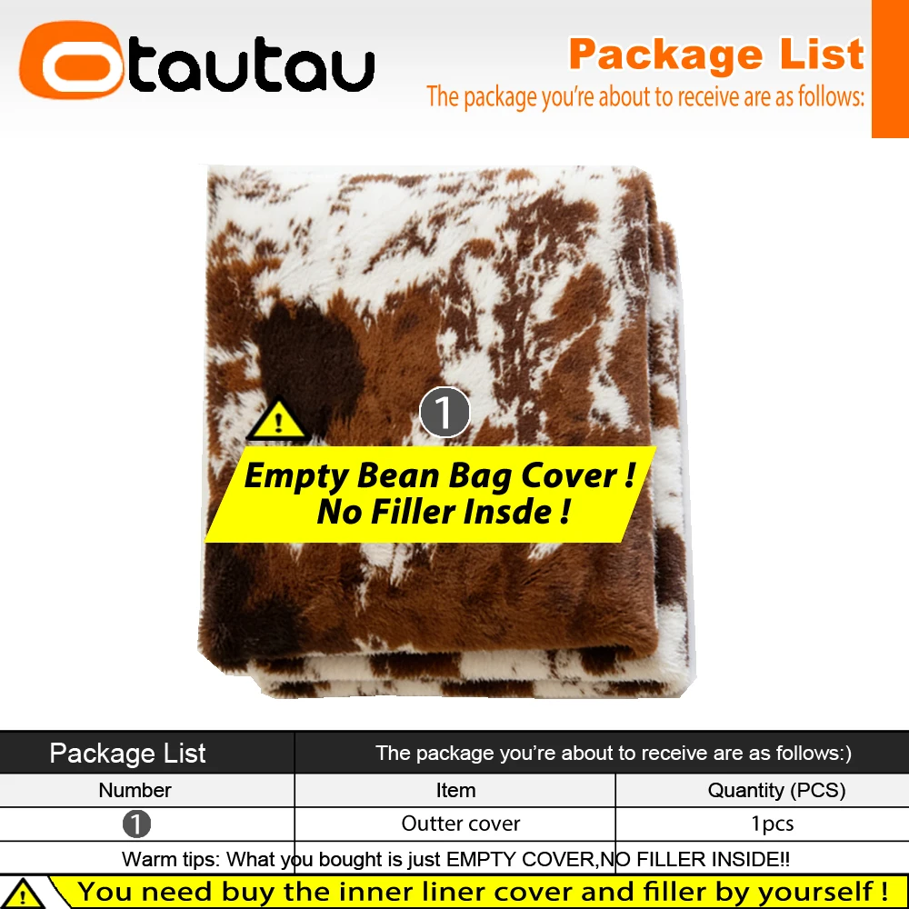 OTAUTAU 1pc Cow Print Fluffy Faux Fur Pillow Cover 30x50cm 45x45cm Throw Pillowcase KD068【No Filler!Need Buy Filler Yourself!】