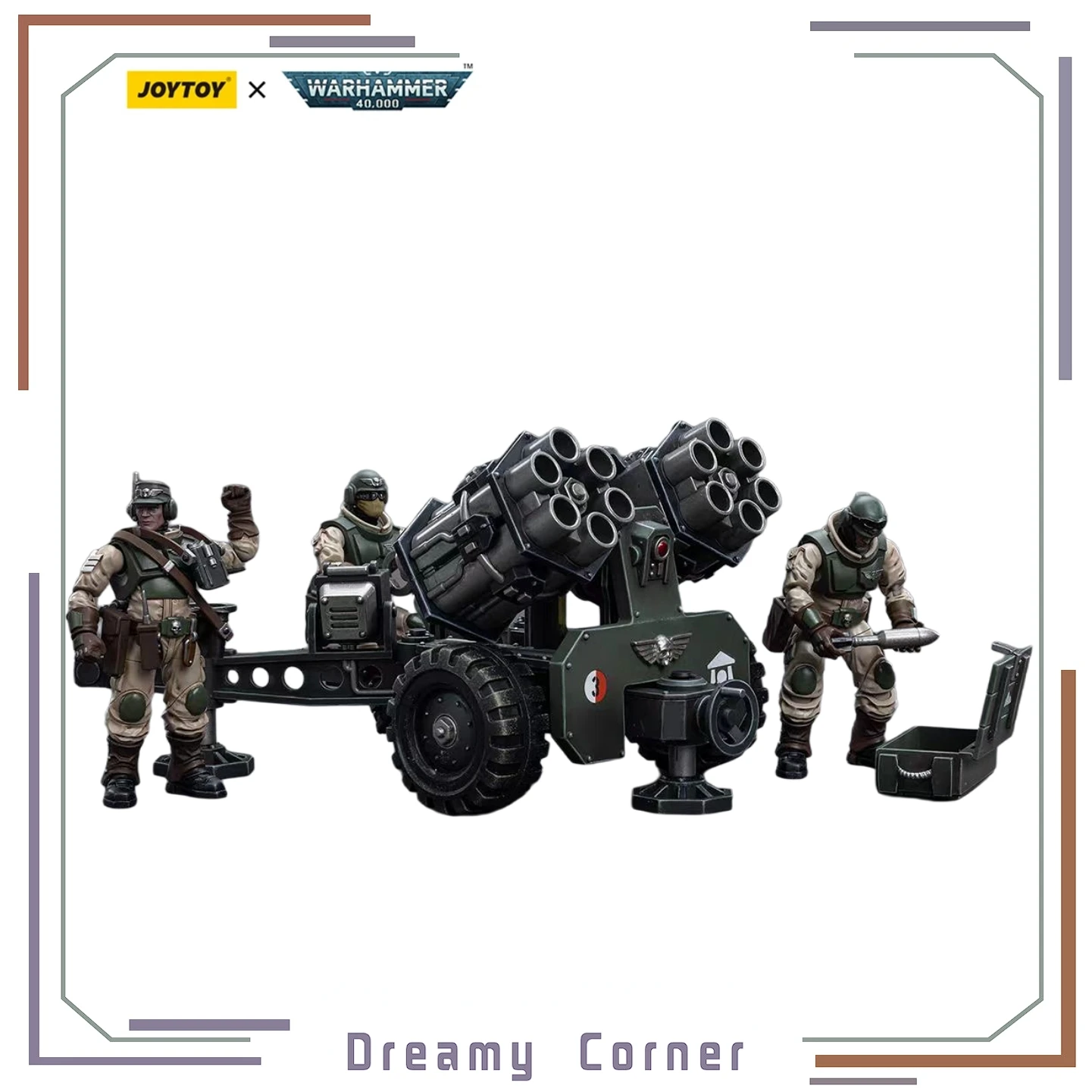 

【In Stock】JOYTOY Warhammer 40K Astra Militarum Ordnance Team with Malleus Rocket Launcher 1/18 Moving Joint Figure Model Toy