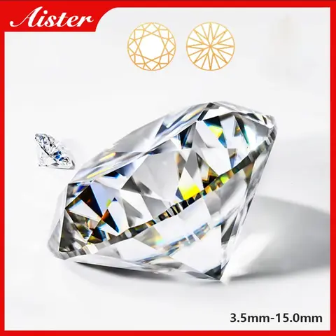 Real D Color Moissanite Stone Loose Gemstones Lab Diamond 0.1-12ct VVS1 Round Cut Positive Pass Test with GRA Certificate