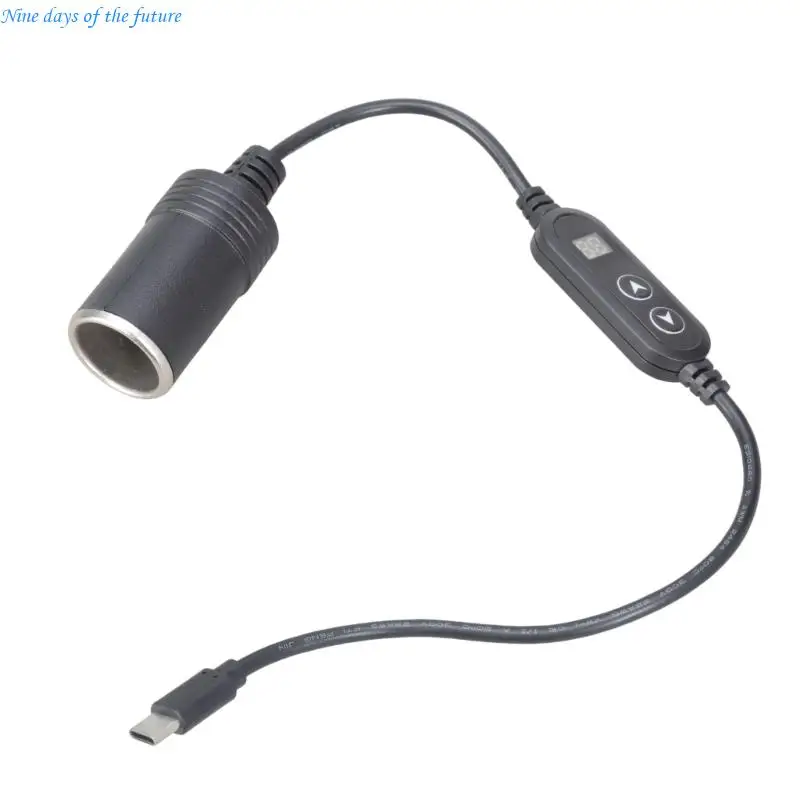 Universal Car Power Cable USB C to Cigarettes Female Port for Multiple Devices E65A