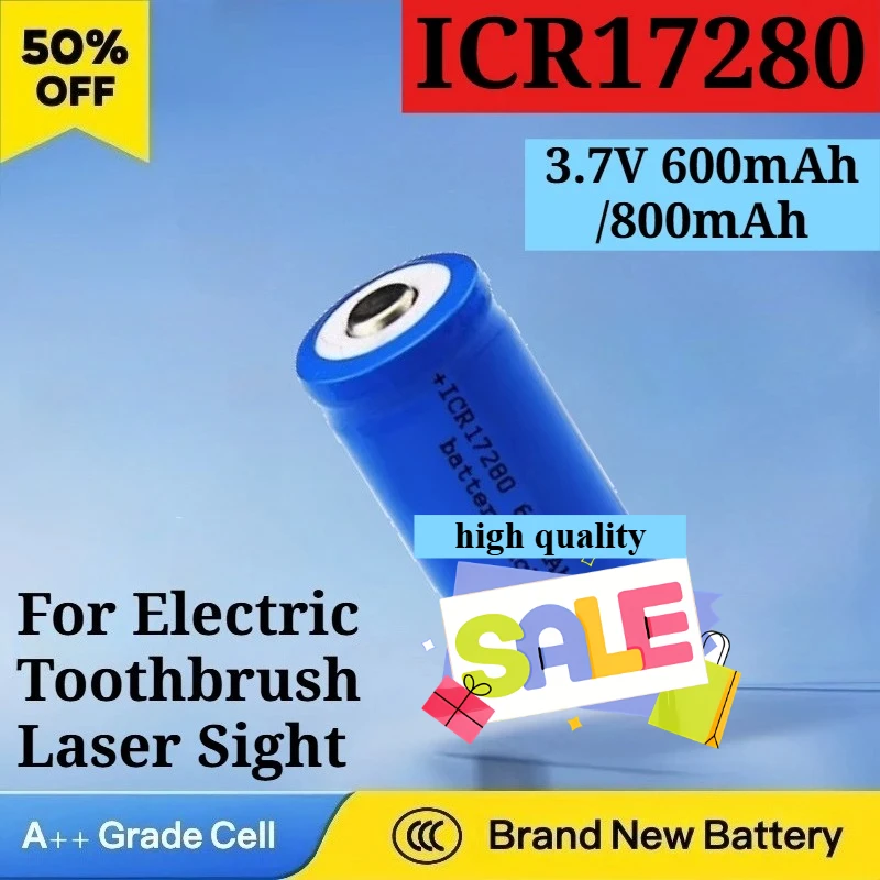 

3.7V New ICR17280 600/800mAh for 17280 Electric Toothbrush Laser Sight Rechargeable Replacement Lithium Ionbattery High Quality