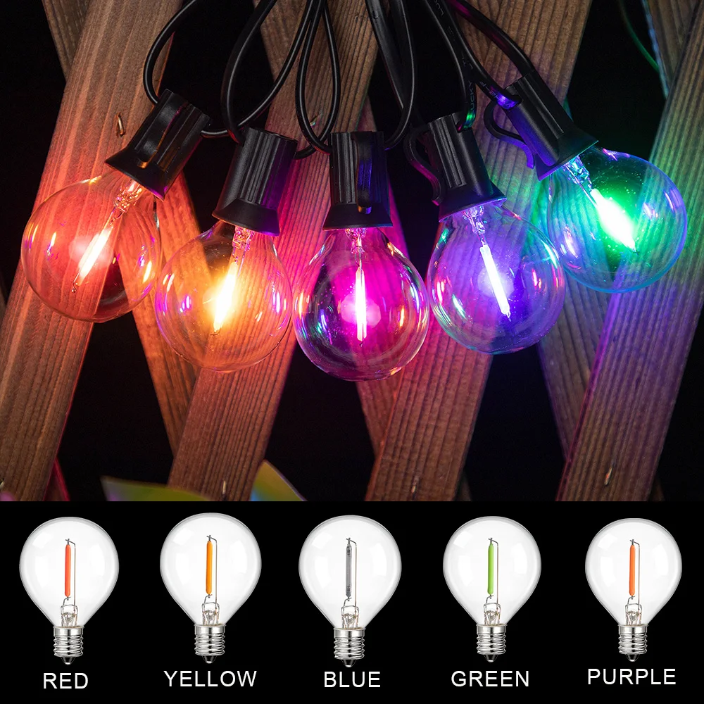 Imagem -02 - Colorido Led String Light Lâmpada de Substituição E12 Candelabro Base 1w Globo Multicolor Ball Lamps Rgb Decoração de Natal G40