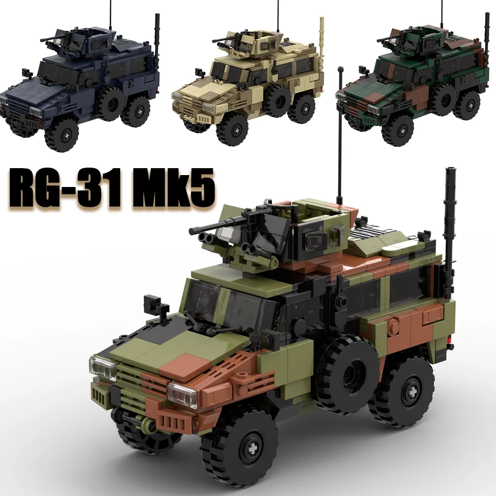RG-31 Mk5 Mine Resistant Ambush Protected Vehicle Building Block Model Military MRAP Armored Car DIY Assembly Toy