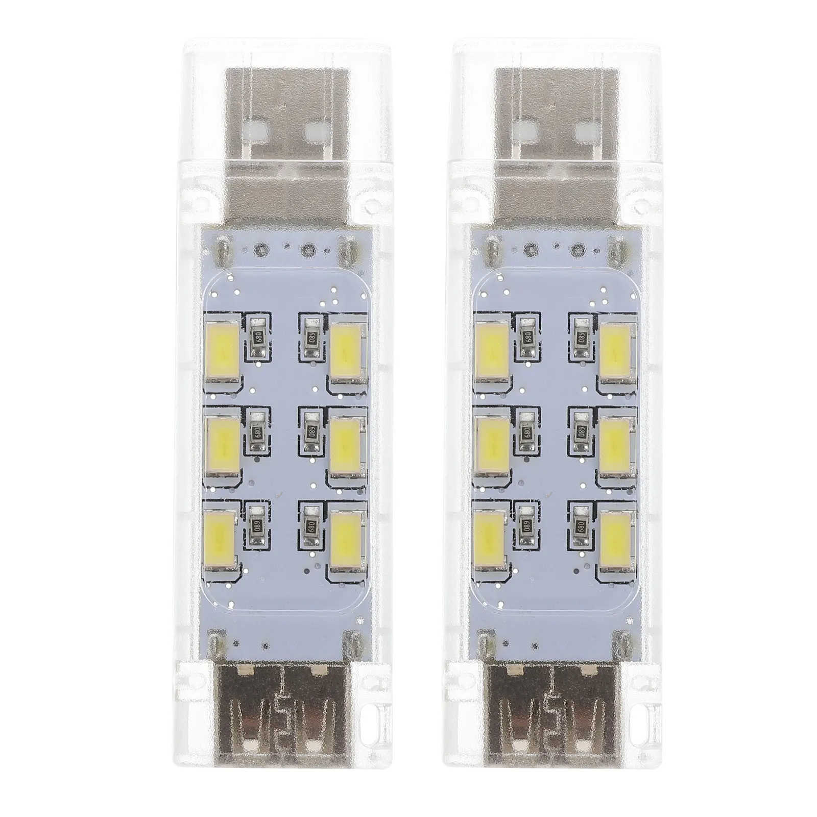 

2Pcs Metal USB Night Light Rechargeable LED Lamp For Laptop Computer Reading Portable Lighting