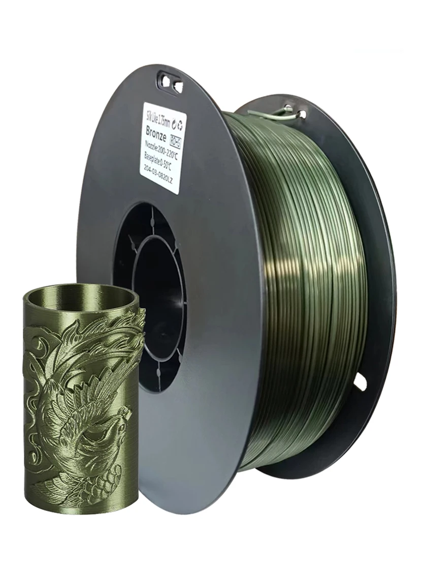 PLA 3D Printer Filament 1.75mm Silk Silver Gold 250g/500g/1KG Shiny Metallic Feel 3D Printing Material Silky Shine Filament