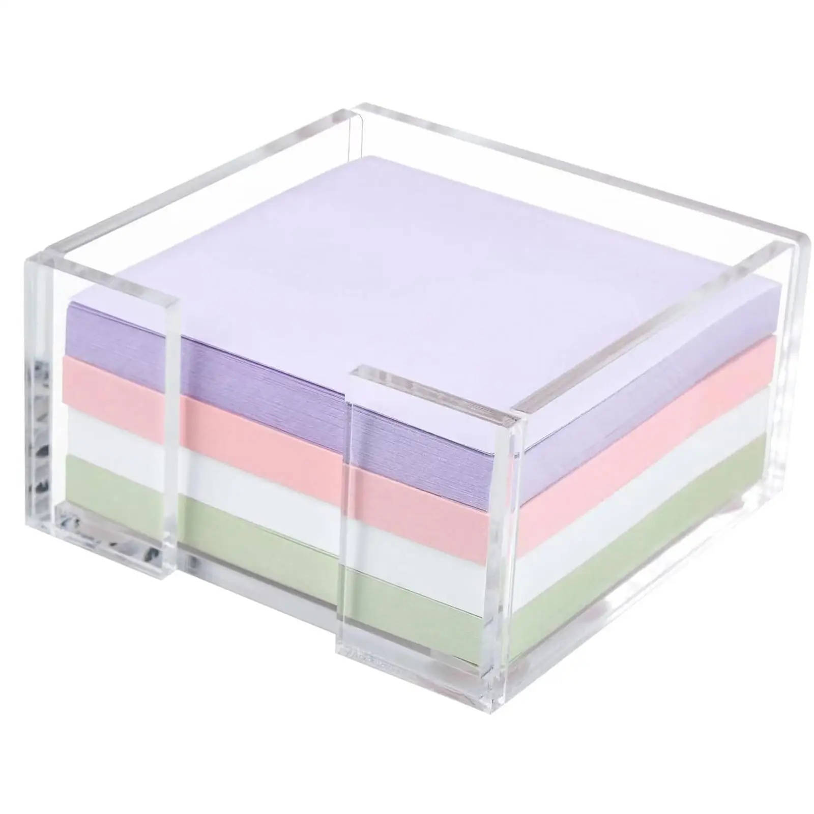 Acrylic Sticky Notes Holder with 4Pads Dispenser Students Notepad Holder