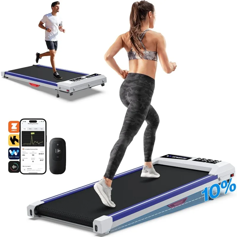 

WELLFIT 10% Incline Walking Pad, 2.5HP 7.6MPH 340 lb+ Capacity Treadmills for Home, 41 * 16 inch Wide Running Area Treadmill