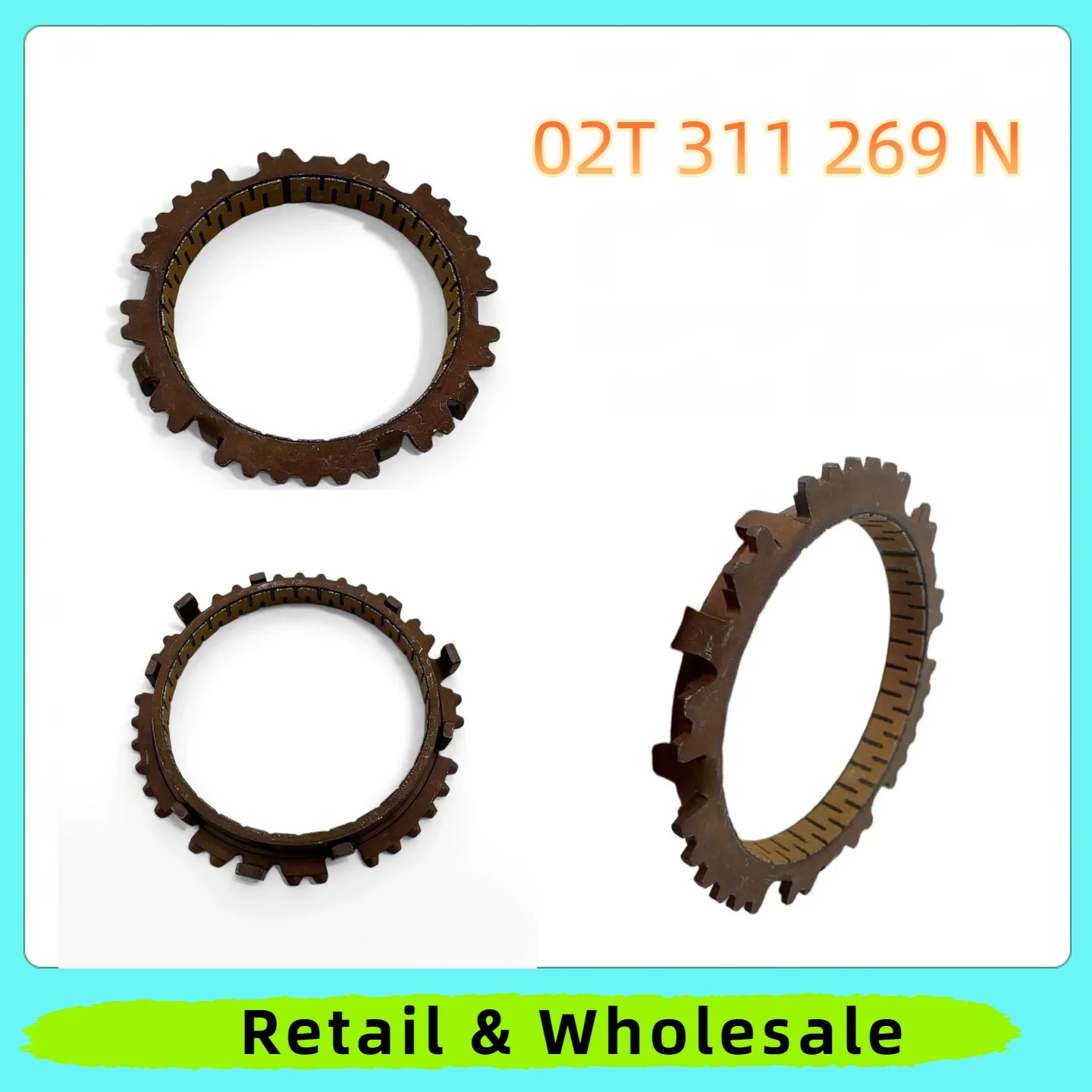 2pcs 02T311269N 02T311269K 02T311269L 02T 311 269 M MQ200 Golf/R32/GTI/Rabbit 3.4-gear synchroniser ring