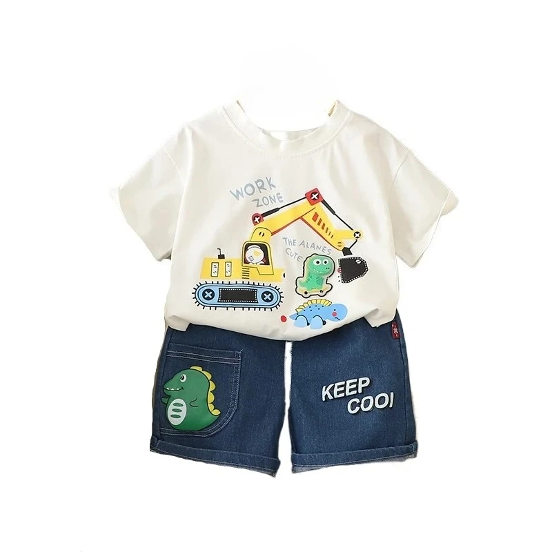 

New Summer Baby Girls Clothes Set Children Boys Short Sleeved T-Shirt Shorts 2Pcs/Sets Kids Clothing Suit Infant Cartoon Costume
