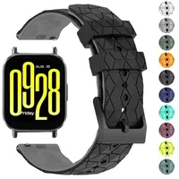 22mm 20mm Sports Silicone Strap For Redmi Watch 5 Active/Lite Football Pattern Bracelet Wristband For Xiaomi Watch S4 S3-2 Belt