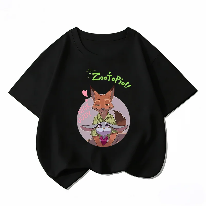 

Zootopia 2 Judy and Nick Children's Pure Cotton T-Shirt, Boys' and Girls' Top, Summer Comfortable and Breathable Kids' T-Shirt