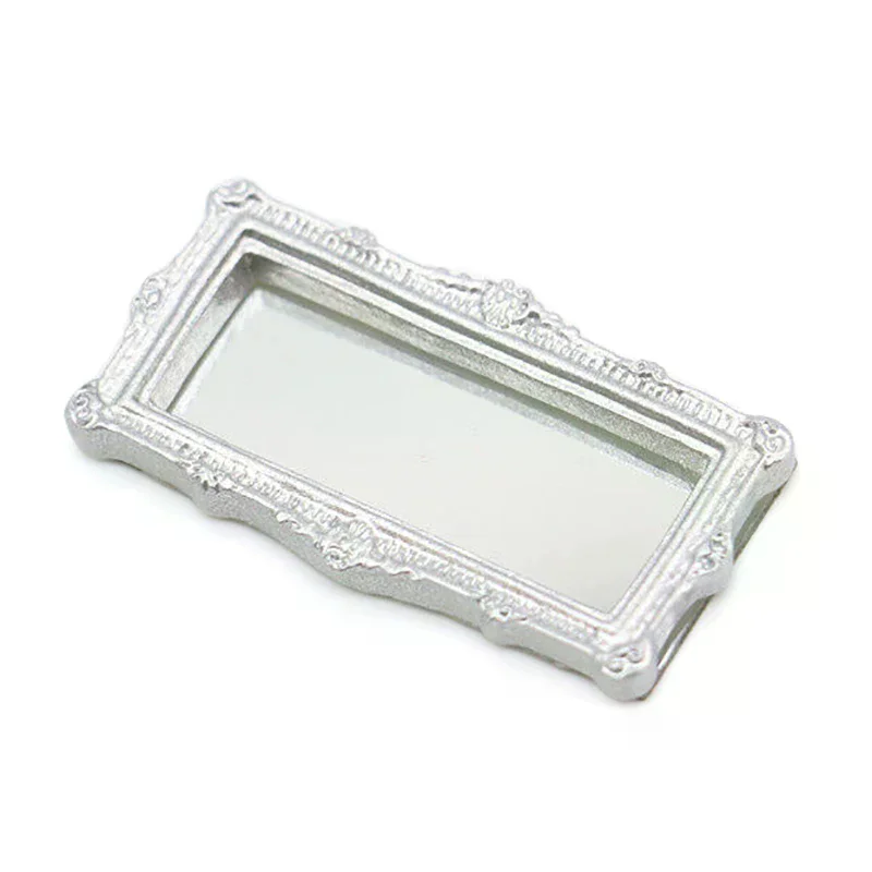 

[H]1:12 Dollhouse Miniature Mirror Vintage Square Carved Mirror Furniture Model Decor Toy Doll House Accessories