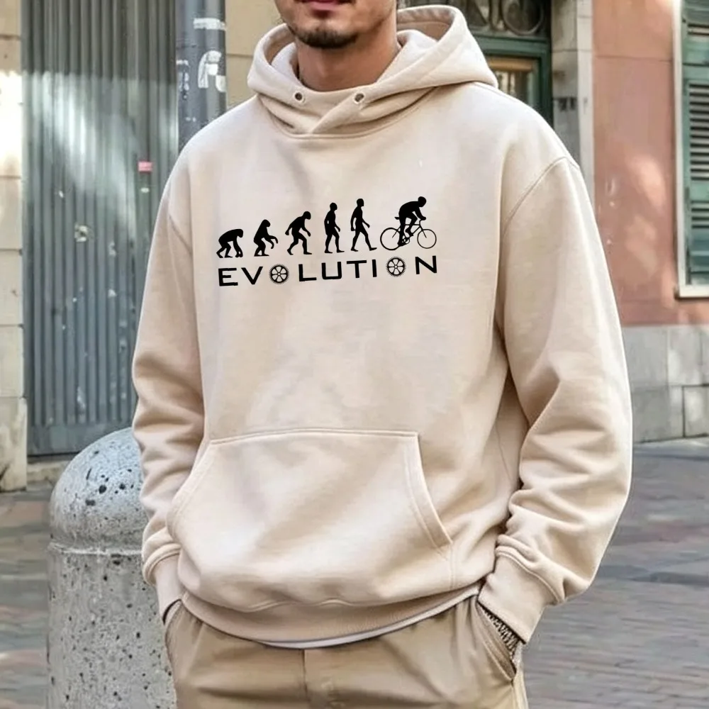 Sweat à capuche pour homme, motif drôle « Evolution humaine : Singe devenu cycliste », pour les amateurs de vélo, vêtement de sport décontracté pour l'extérieur
