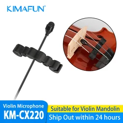 KIMAFUN Mini Wired Violin Microphone Musical Instrument Condenser Mics Omnidirectional Pickup for Shure AKG Wireless Bodypack