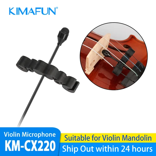 KIMAFUN Mini micrófono de violín con cable instrumento Musical micrófonos de condensador pastilla omnidireccional para Shure AKG Bodypack inalámbrico
