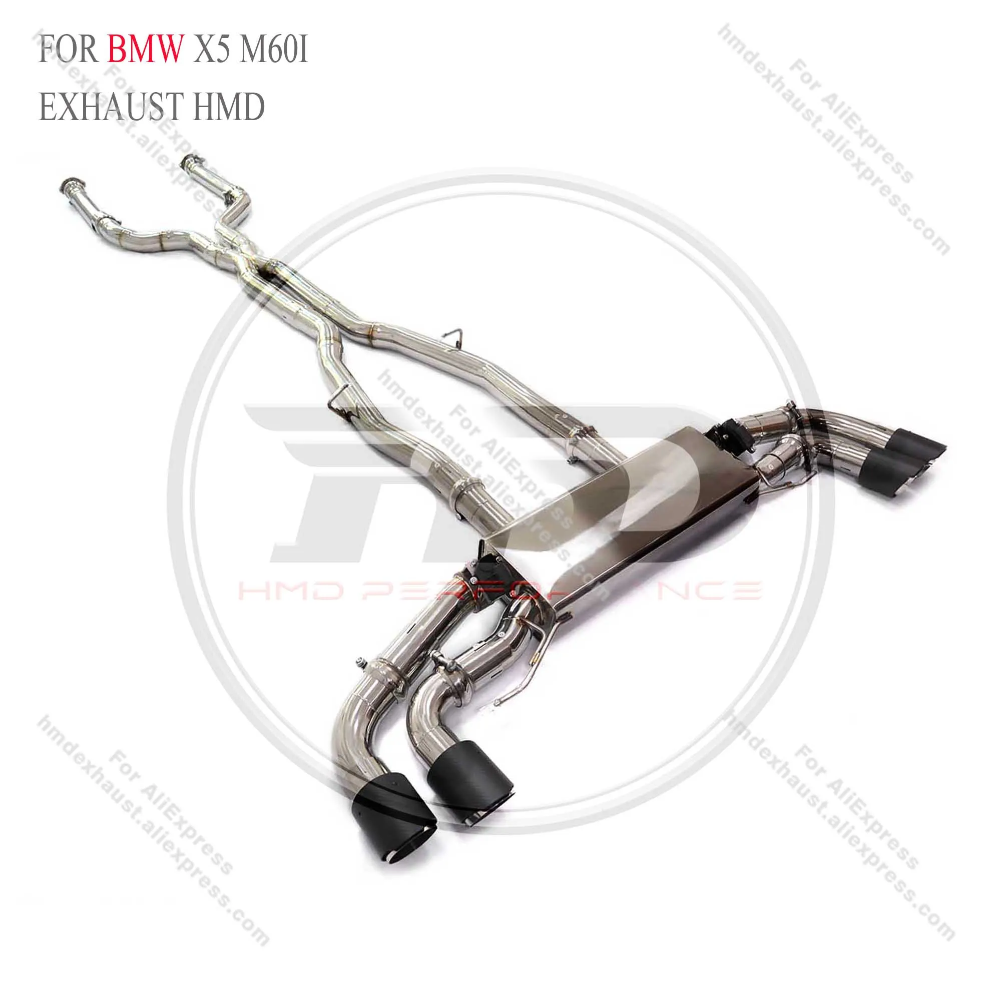 HMD Exhaust System Stainless Steel Performance Catback for BMW X5 M60I 4.4T Muffler With Valve