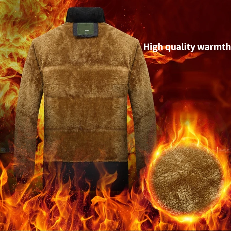 Chaqueta de algodón de alta calidad para hombre, Parka informal de terciopelo, a la moda coreana, Color sólido, otoño e invierno, 2023