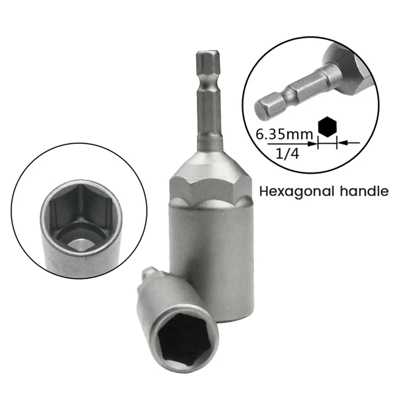 

AA49 60Pcs 5.5Mm-14Mm Hex Socket Sleeve Nozzles Nut Driver Set For Power Drills Impact Drivers Power Screwdriver Handle Tools