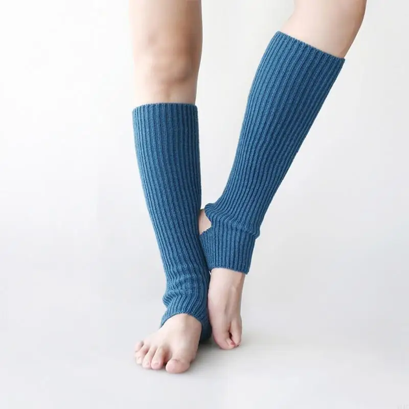 Y1AC Women Girls Ballet Dance Leg Warmers Ribbed Knit Latin Knee High Socks