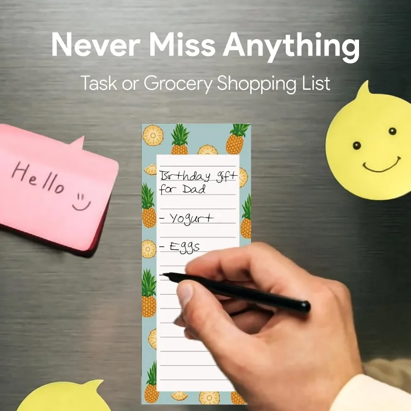 8 دفاتر ملاحظات مغناطيسية بتصميمات فواكه، 25 ورقة لكل منهما، للقائمة والتذكير