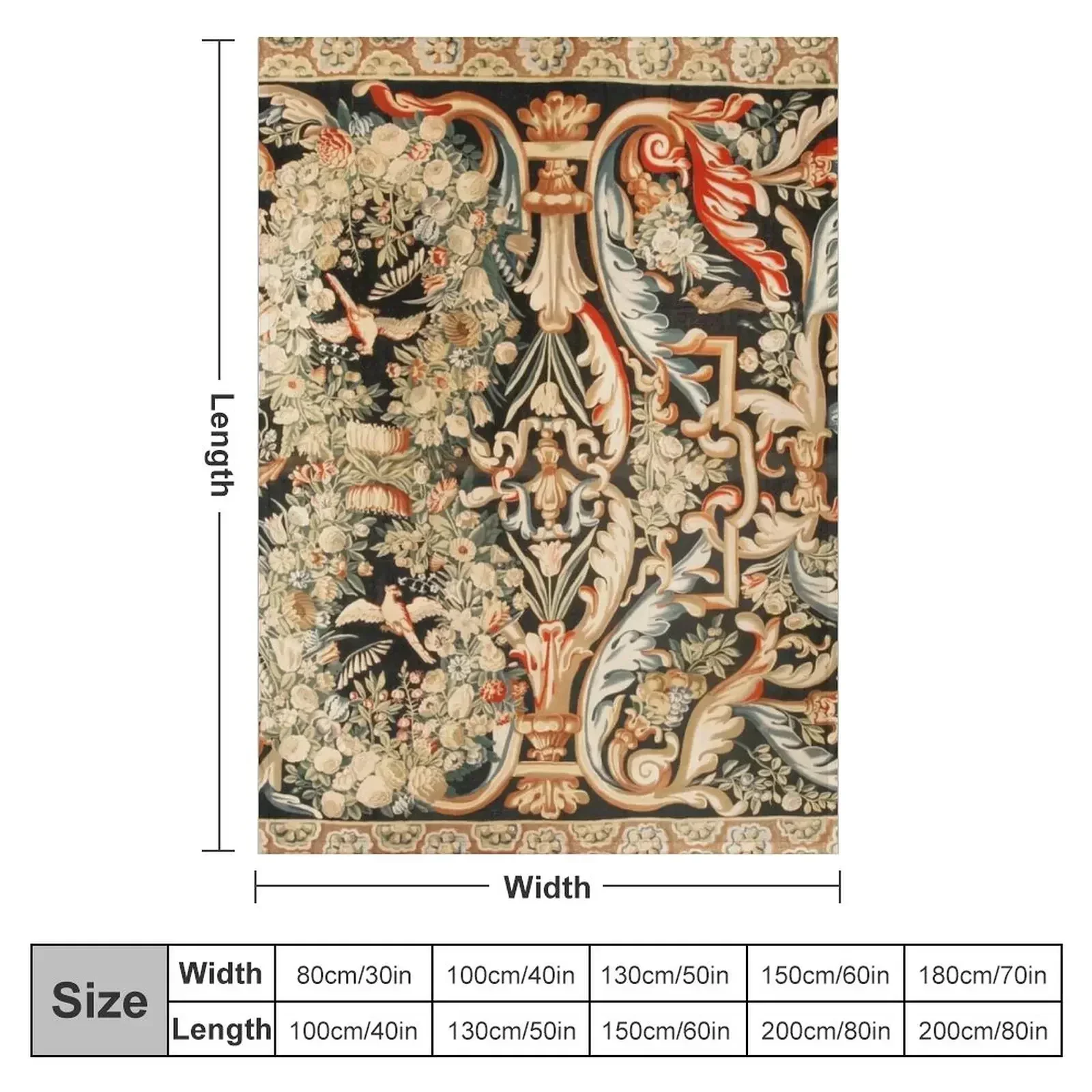 Antique French Gobelins Aubusson Tapestry Print Throw Blanket Single Cute Sleeping Bag For Sofa Thin Thin Blankets
