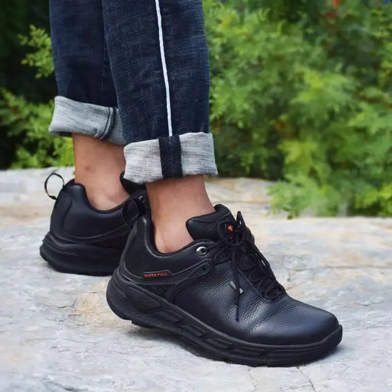 MODE Zapatillas senderismo hombre piel vacuno – Outdoor ligeras cómodas - imagen 3