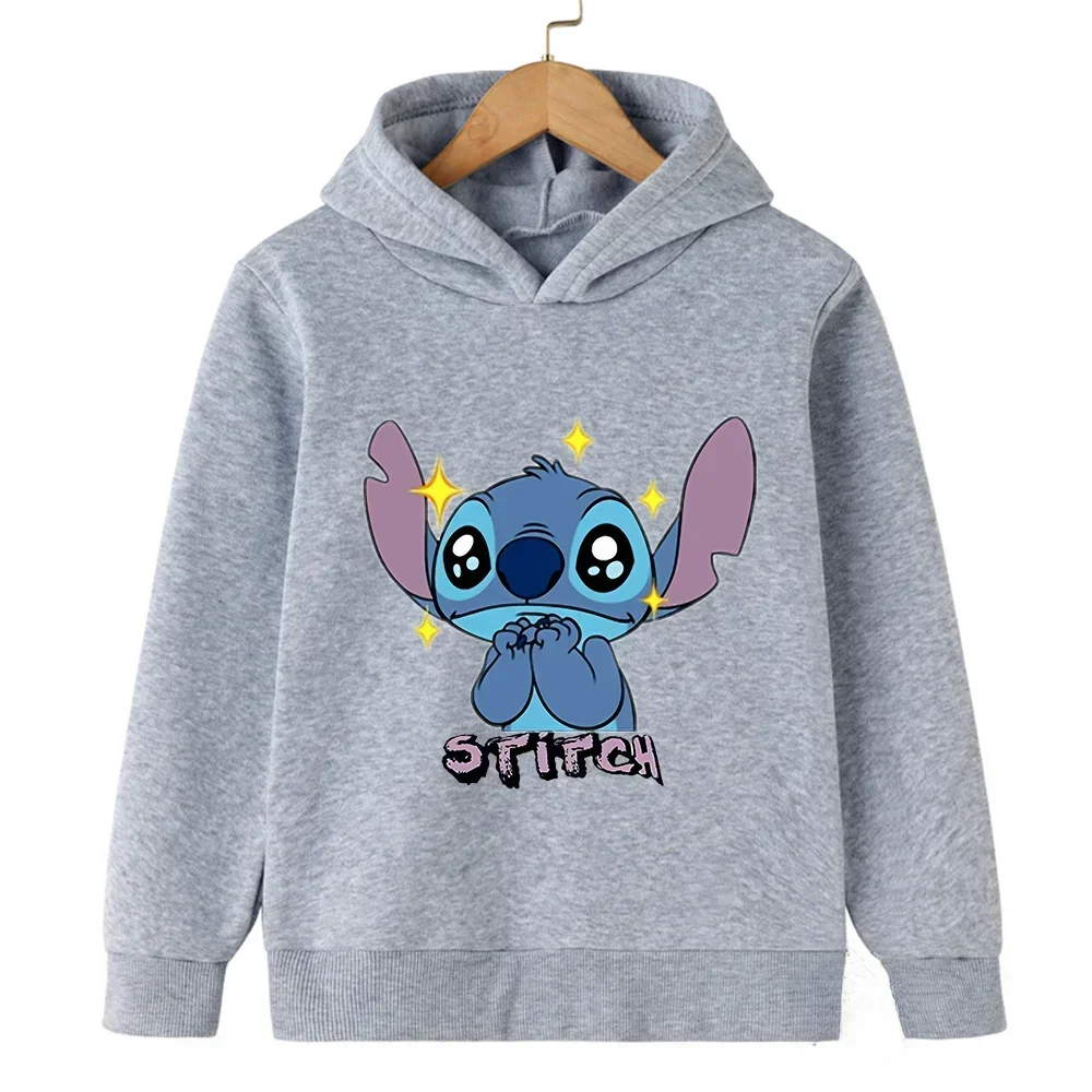 Funny Cartoon Stitch Print Hoodie Women Clothing Casual Spring Autumn Long Sleeve Hooded Pullover Fashion Woman Sweatshirts Tops