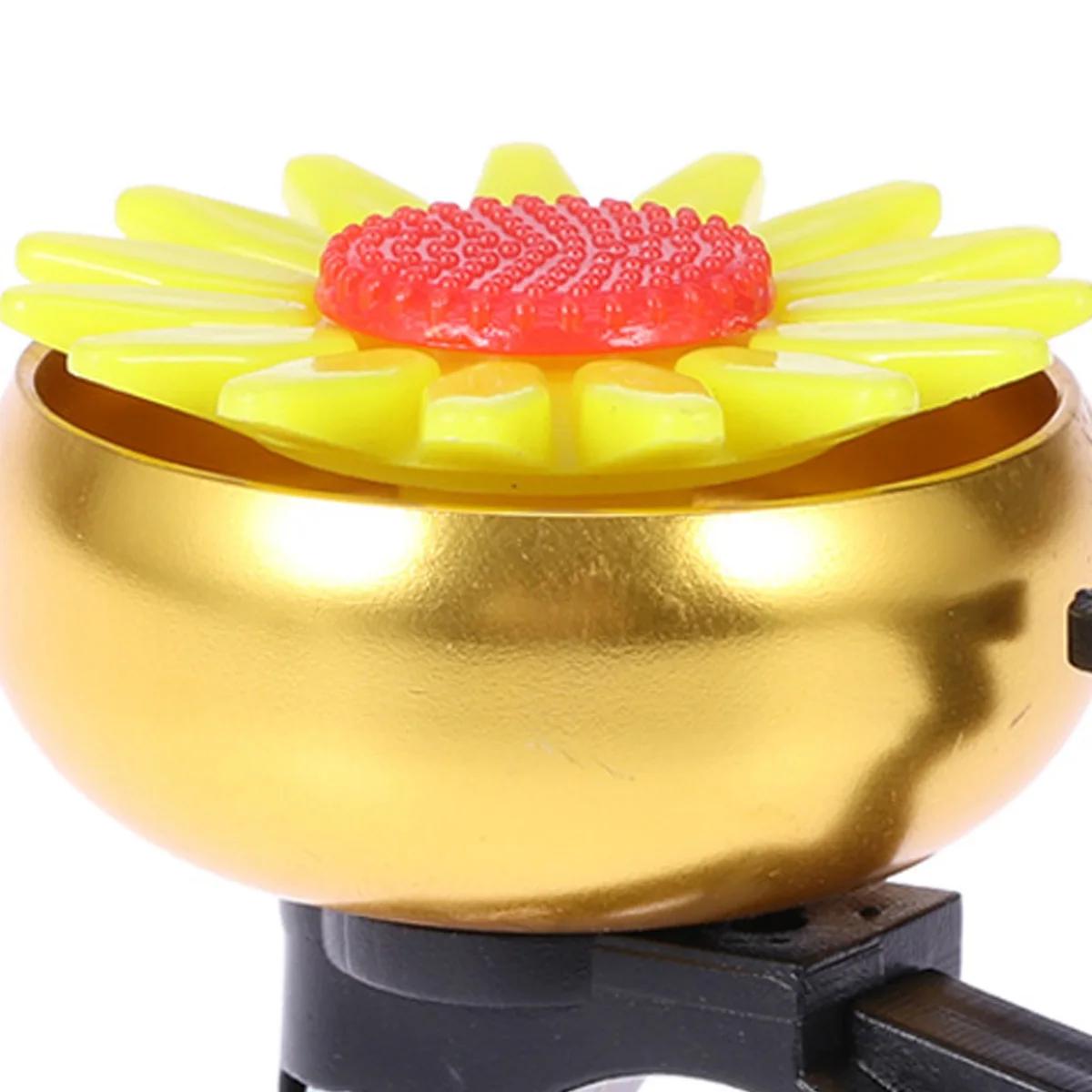 

Sunflower Shaped Golden Bike Bell for Children 22Cm Handlebar Mount Lightweight Ring Bell for Kids Folding Cruiser Cycling