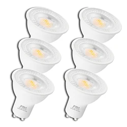 GU10 LED Bulbs Dimmable 3000K Warm White 6W 600LM, 60W Halogen Replacement, 40 Degree Recessed Ceiling Light Bulb 6-Pack