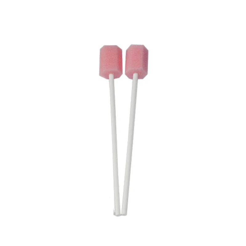 100Pcs Disposable Oral Care Sponge Swab Tooth Cleaning Sponge Head with Stick Mouth Swabs Oral Hygiene Cleaner for Adults Kids