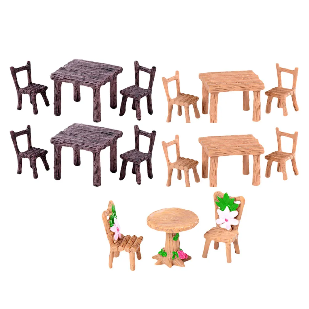 

Mini Table Chair Ornaments Resin High Quality Miniature Furniture Decor Bedroom Living Room Car Party Gift Christmas