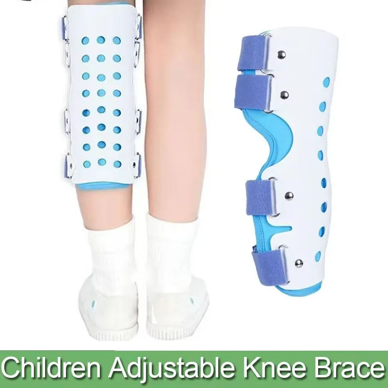 Medical Children's Post-op Knee Brace-Adjustable Knee Immobilizer Support-For Lower Limb Patellar Fracture/Meniscus Injury