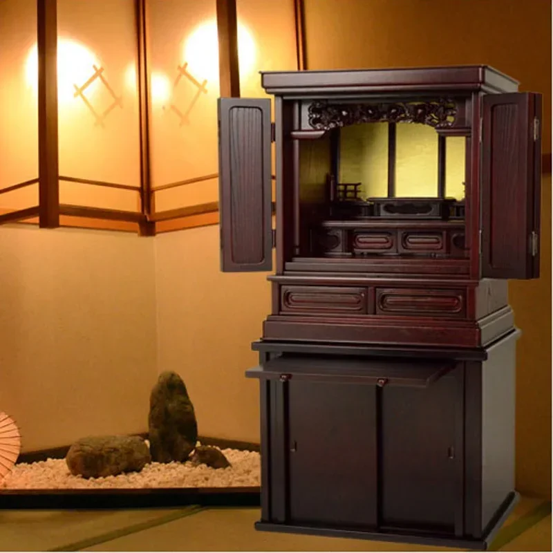 New Chinese style, offering table, double-layer vertical cabinet type shrine, Buddhist cabinet vertical cabinet Guanyin table