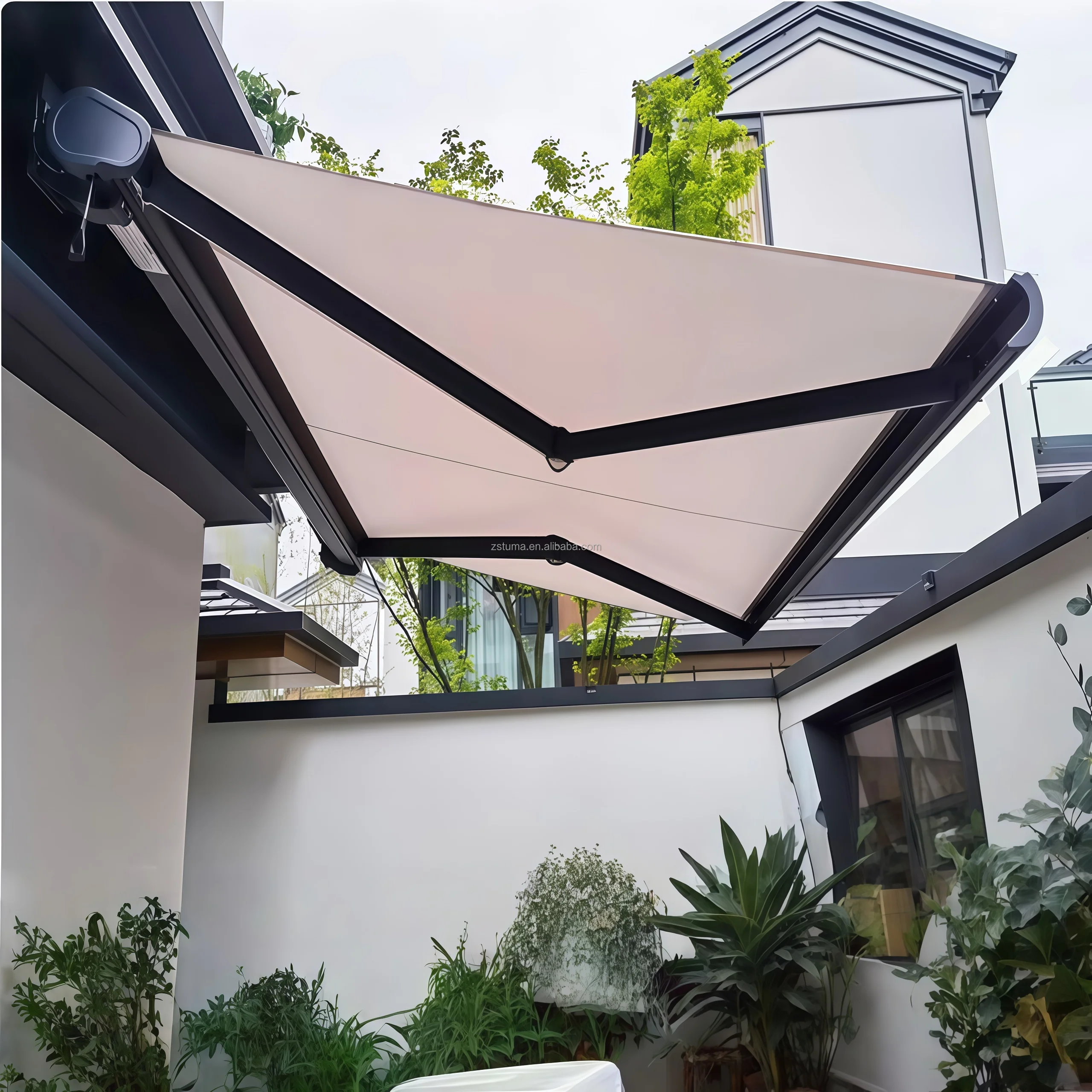 Retractable Awning for Outdoor Sun Shades Outdoor Canopy Sun Shade Waterproof Canopy Sun Shade Sail Ombre Chiffon